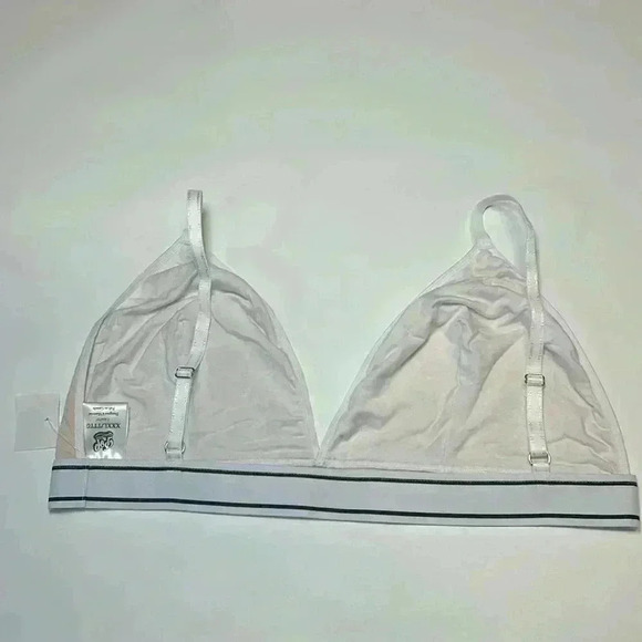 Pop Underwear Bralette XXXL  Bra Cotton Comfortable Sleep Plus Size Peach White - Picture 4 of 8